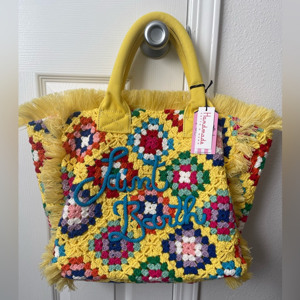 Saint Barth Yellow Crochet Bag